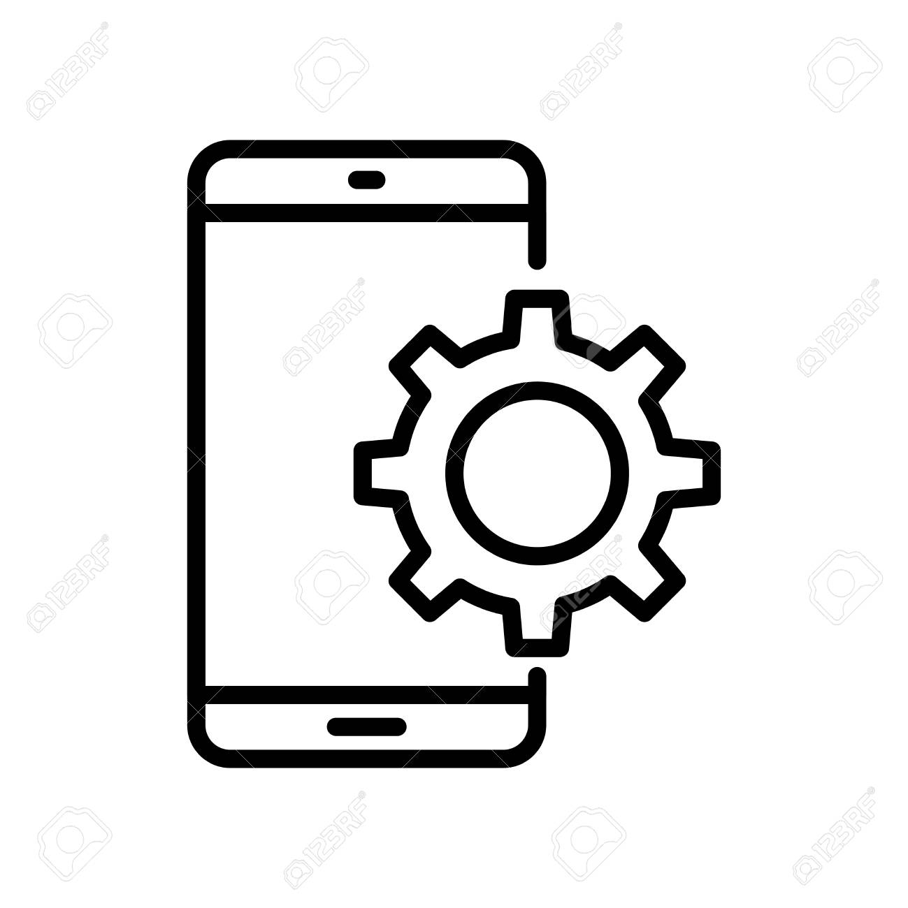 プレミアム電話アイコンや線のスタイルでロゴ 高品質の看板と白い背景の記号 インフォ グラフィックの概要ピクトをベクトル Web デザインや アプリケーション開発 のイラスト素材 ベクタ Image