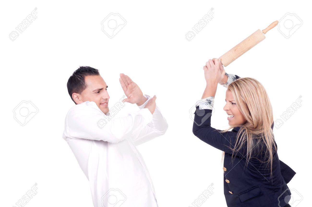 19293346-angry-blond-woman-hitting-her-p