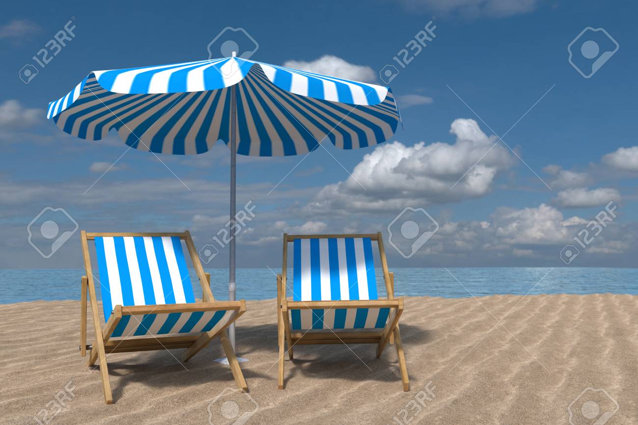 deck chairs on beach image