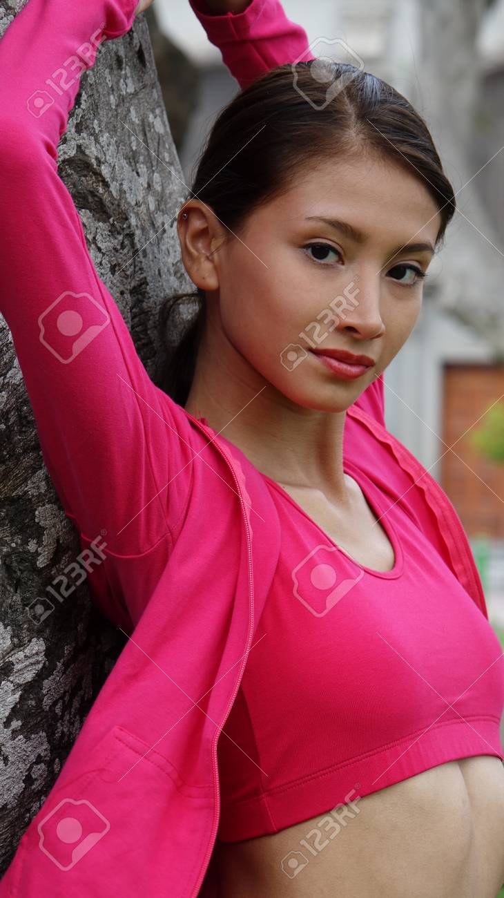 Slender Teen Female Fitness In Pink Stock Photo 75508303 Slender Teen Female Fitness In Pink Stock Photo 75508303