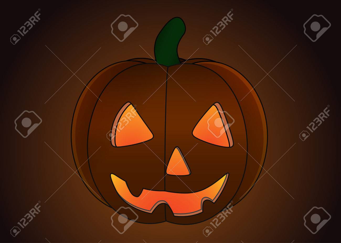 暗い背景イラストを分離したハロウィンかぼちゃのイラスト素材 ベクタ Image