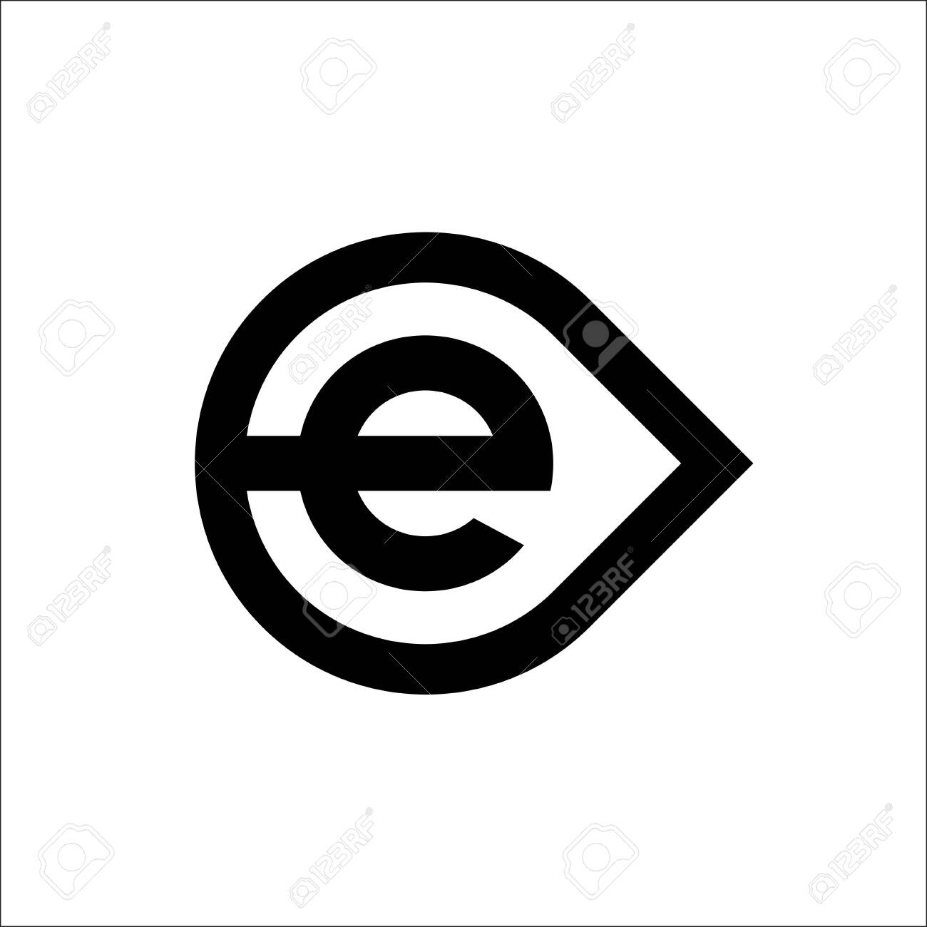 initials letter e logo vector circle template letter e template
