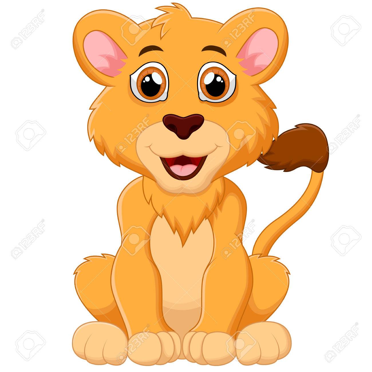 Bebe Mignon Lion Cartoon Clip Art Libres De Droits Vecteurs Et Illustration Image