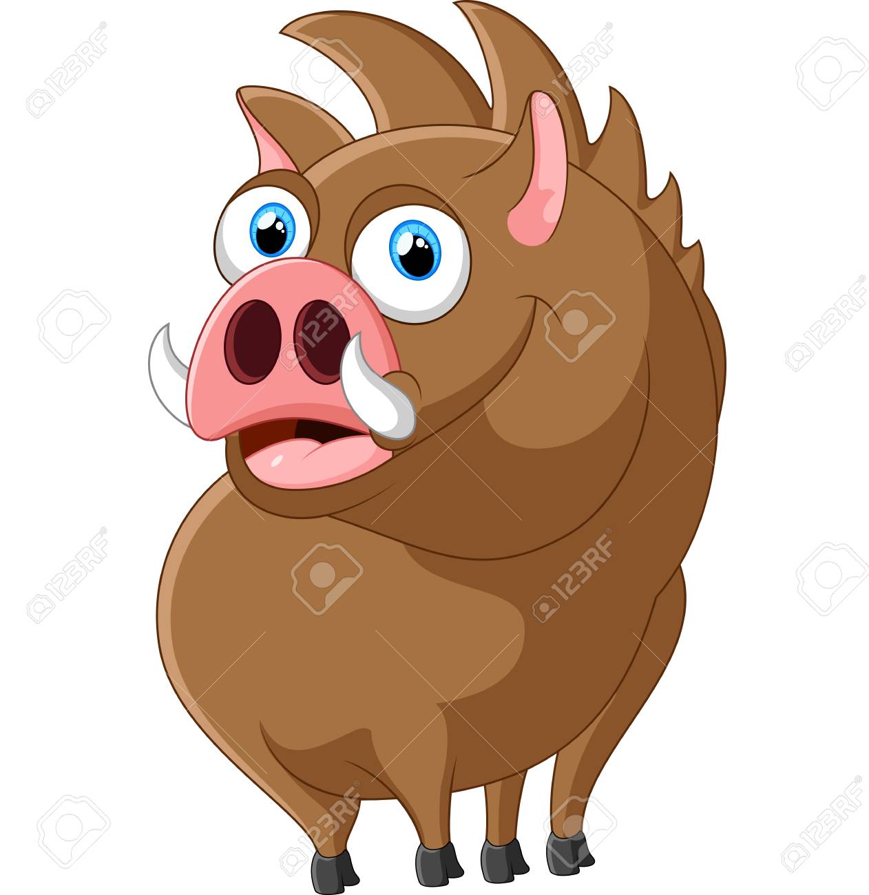 漫画強い野生のイノシシ の写真素材 画像素材 Image