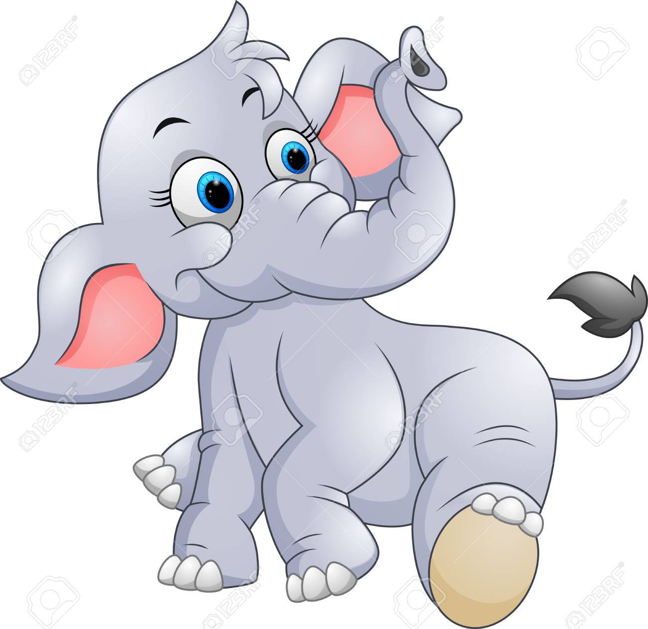 Cute Baby Elephant Cartoon Royalty Free Cliparts Vectors And Stock