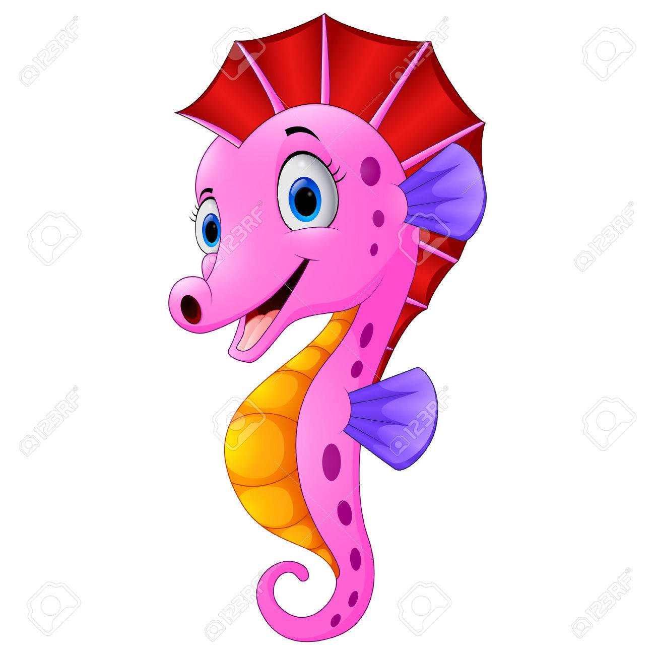 Watercolor Seahorse isolated on white background - 51075972 Watercolor Seahorse isolated on white background - 51075972