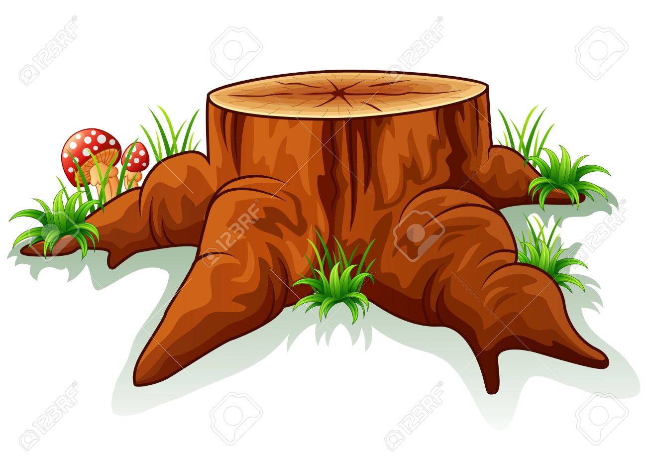 Illustration of tree stump and mushroom - 57017695 Illustration of tree stump and mushroom - 57017695