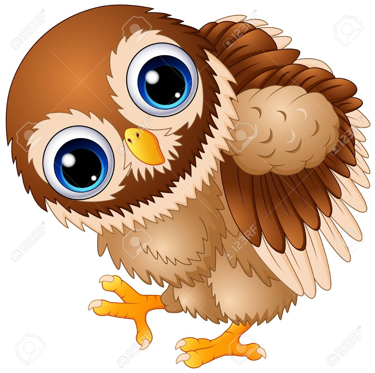 Cute Baby Eule Cartoon Fuss Lizenzfrei Nutzbare Vektorgrafiken Clip Arts Illustrationen Image 68064179