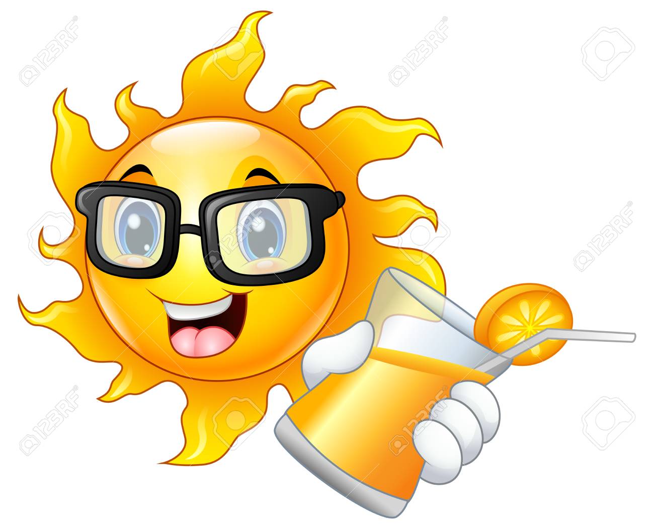 Smiling Sun Showing Orange Juice Stock Photo, Picture And Royalty - 1300x1051 - jpeg Vacation Emoticons