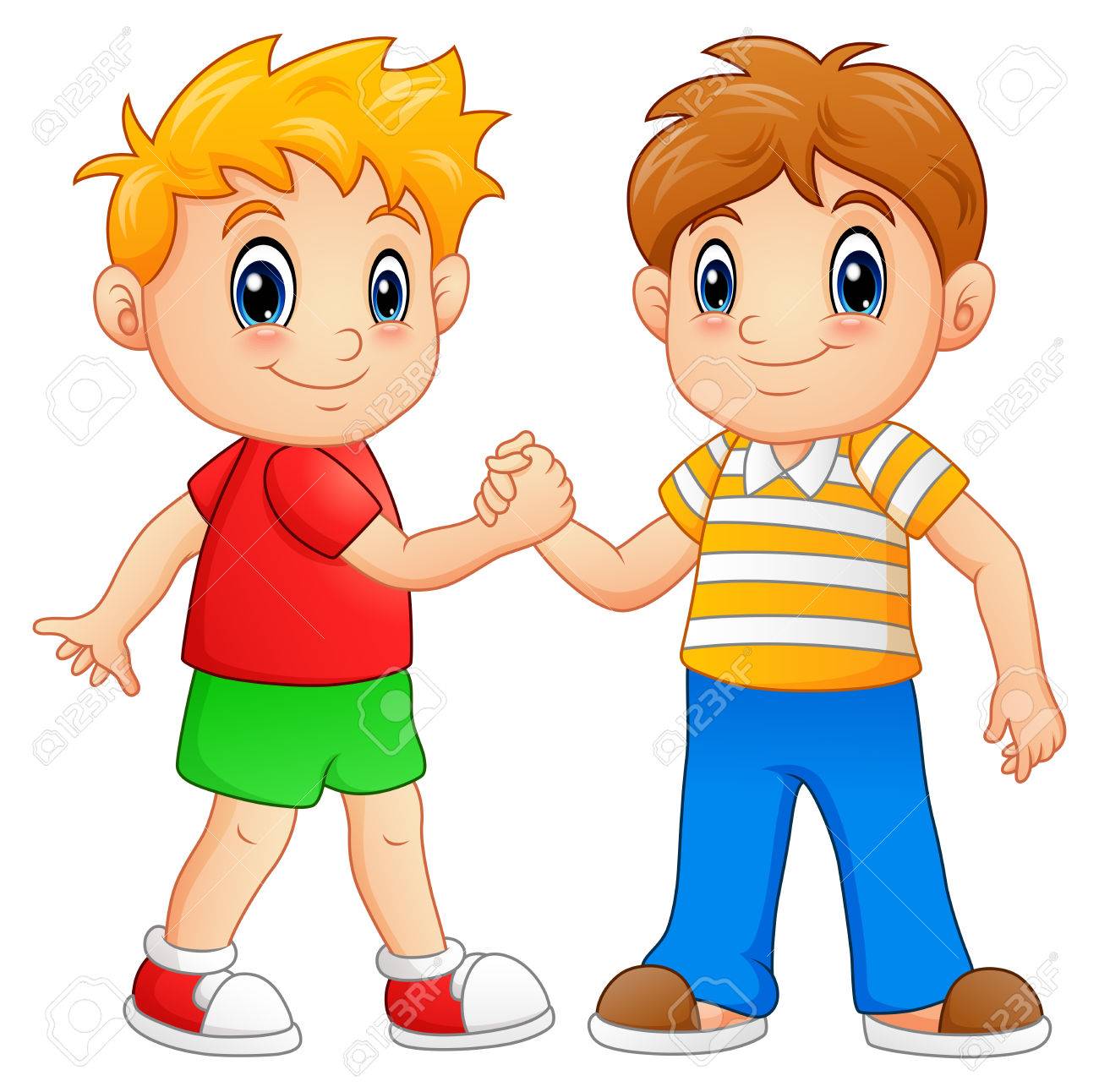 Cartoon Kleine Jungen Handeschutteln Lizenzfrei Nutzbare Vektorgrafiken Clip Arts Illustrationen Image 77502964