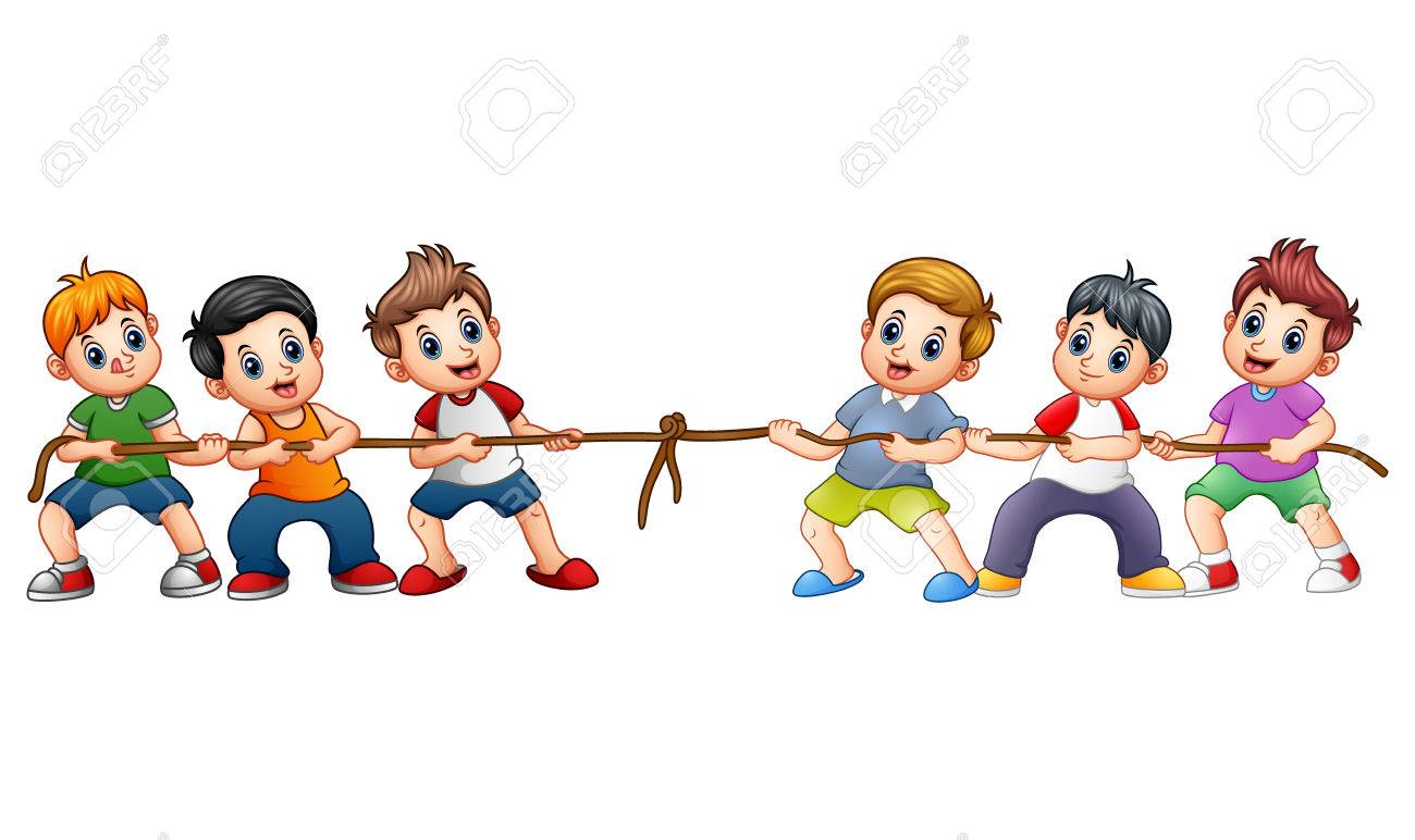 Vector illustration of Group of children playing tug of war - 83993297 Vector illustration of Group of children playing tug of war - 83993297
