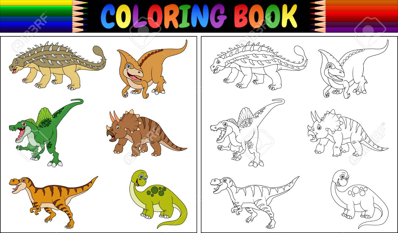 恐竜漫画コレクション付き塗り絵 の写真素材 画像素材 Image