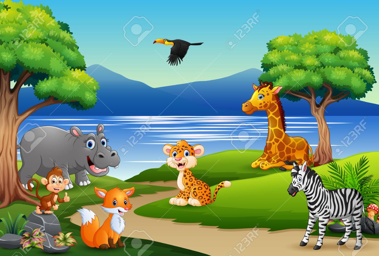 Happy Animals Cartoon On The Nature Scene Royalty Free SVG, Cliparts, Vectors, And Stock Illustration. Image 113743440. Happy Animals Cartoon On The Nature Scene Royalty Free SVG, Cliparts, Vectors, And Stock Illustration. Image 113743440.