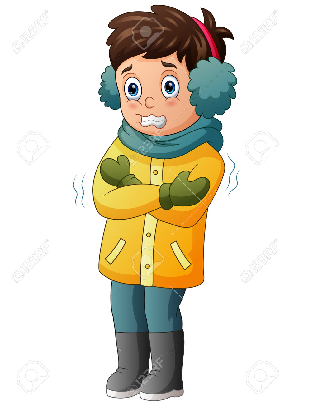 A Boy Shivering In Winter Weather Illustration Royalty Free SVG, Cliparts,  Vectors, and Stock Illustration. Image 161131436., image size:1005x1300