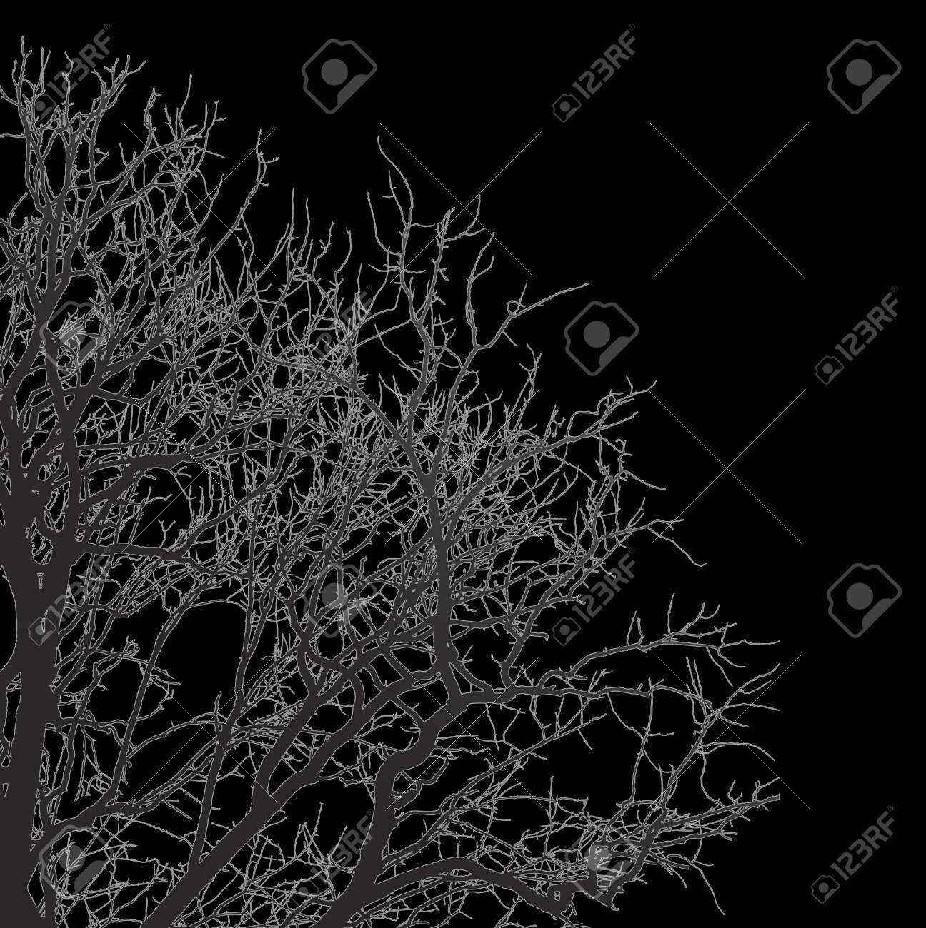 Branches Of A Tree On A Black Background Illustration Clip Art Royalty Free Cliparts Vectors And Stock Illustration Image