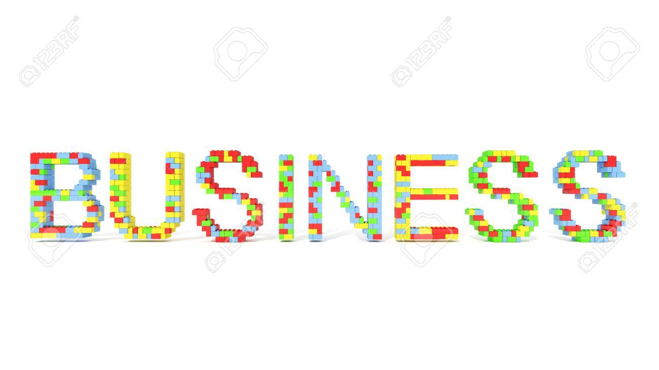 business word from blocks