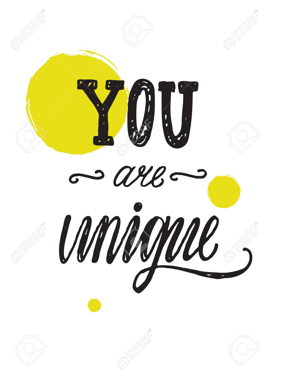 you are unique hand lettering poster motivation print design motivation print