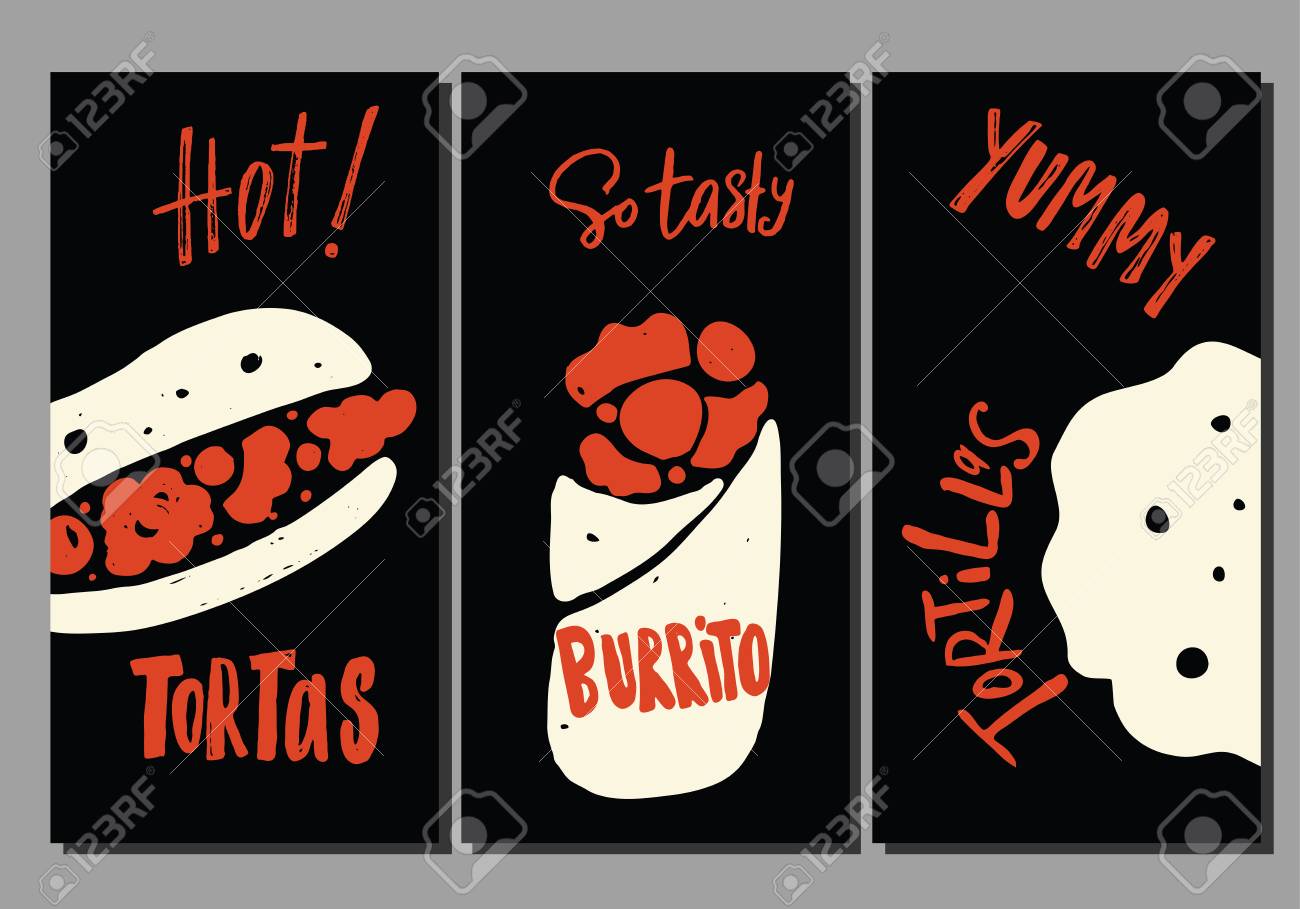 set of vector flyers template with illustration of different different flyers