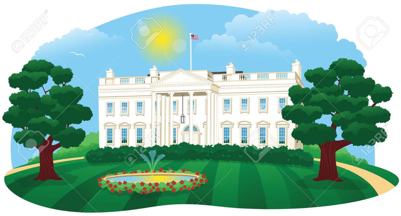 ホワイト ハウス アメリカ合衆国の大統領の家のイラスト のイラスト素材 ベクタ Image