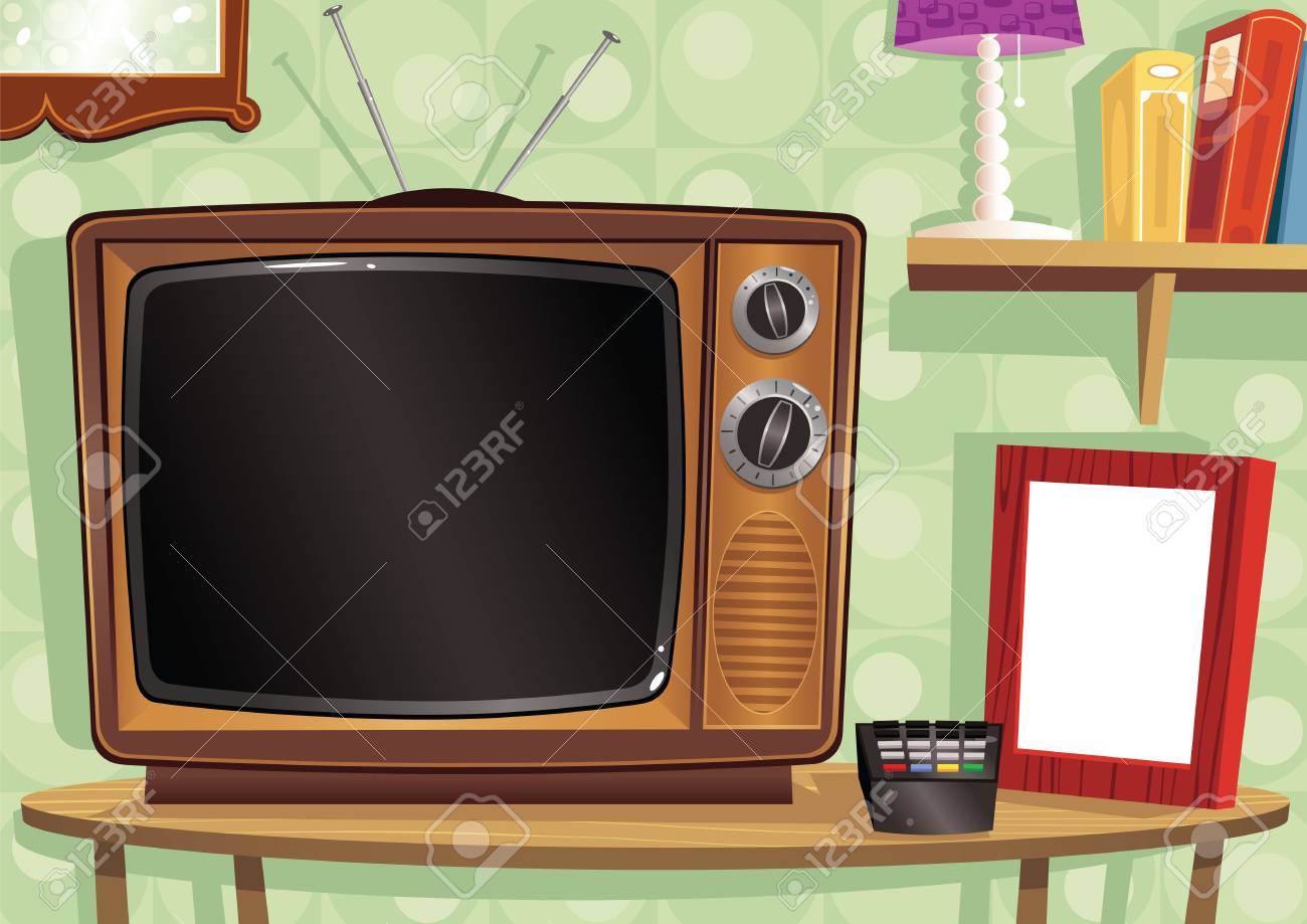 Ein Altmodischer Fernseher In Einem Retro Wohnzimmer Viel Platz Fur Ihre Eigene Nachricht Lizenzfrei Nutzbare Vektorgrafiken Clip Arts Illustrationen Image 79249841