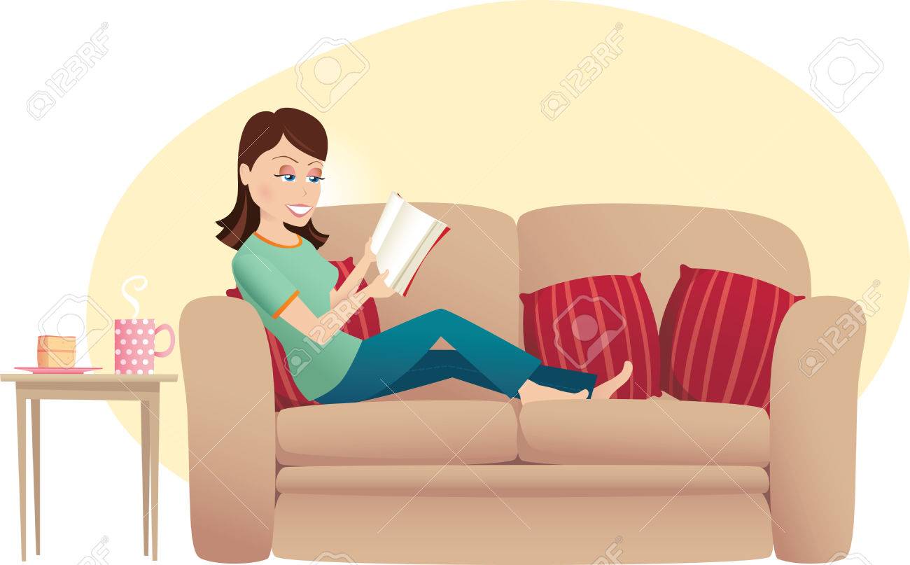 家でのんびりと本を読んで女性のイメージ のイラスト素材 ベクタ Image 家でのんびりと本を読んで女性のイメージ のイラスト素材 ベクタ Image