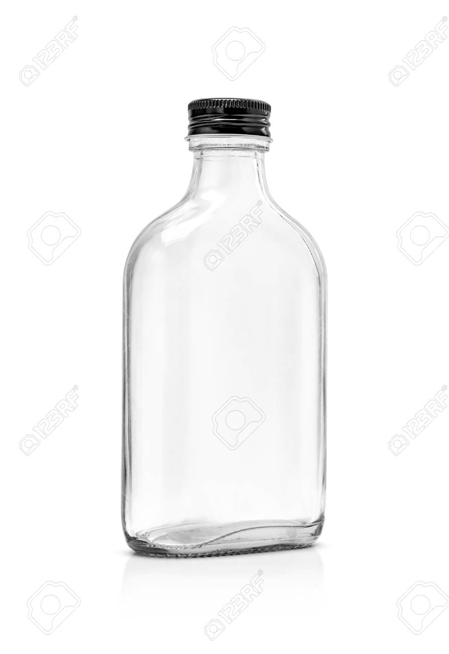 Blank Packaging Clear Glass Bottle Include Aluminum Black Cap Isolated On White Background With Clipping Path Redy For Beverage Product Design Template Stock Photo Picture And Royalty Free Image Image 99189095