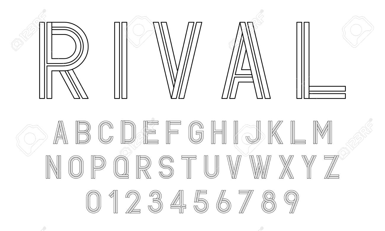 Download Set Of Alphabets Fonts Letters And Numbers Modern Abstract Design Royalty Free Cliparts Vectors And Stock Illustration Image 128379826