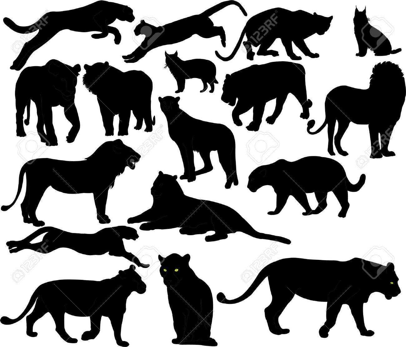 シルエットを山猫します のイラスト素材 ベクタ Image