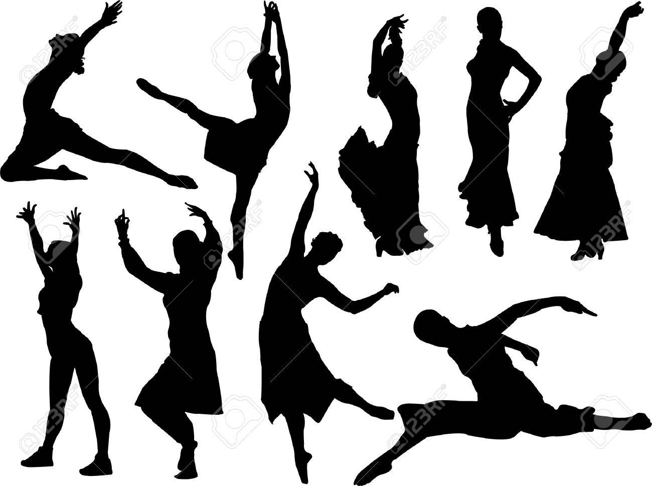 Dance Women Silhouette Vector Royalty Free Cliparts Vectors And Stock Illustration Image