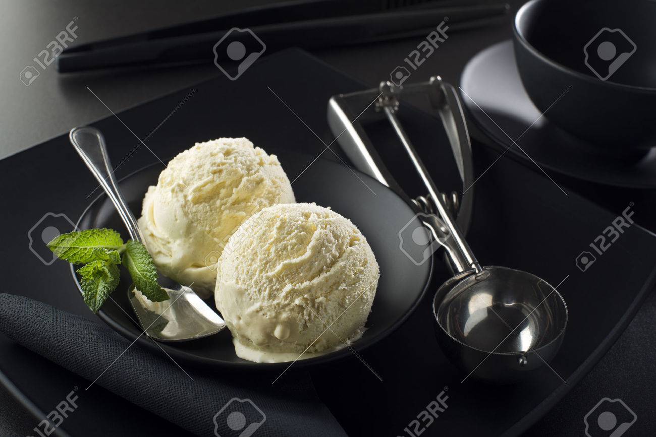 Ice cream on a black background close up - 39546287 Ice cream on a black background close up - 39546287