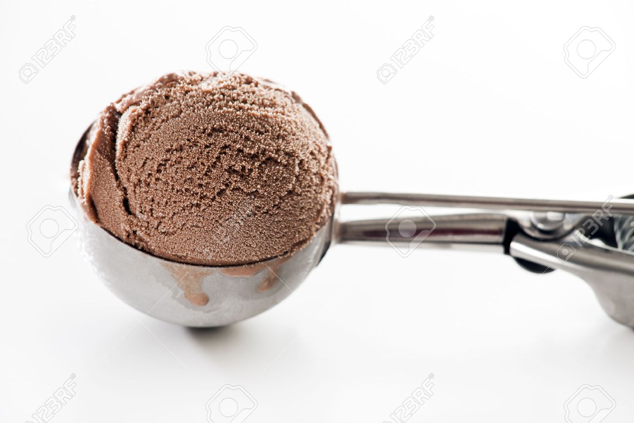Fresh chocolate ice cream scoop close up. - 42309284 Fresh chocolate ice cream scoop close up. - 42309284