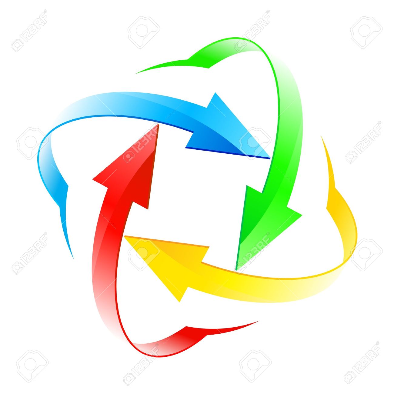set number ten of different colored arrow circles isolated on arrow circles
