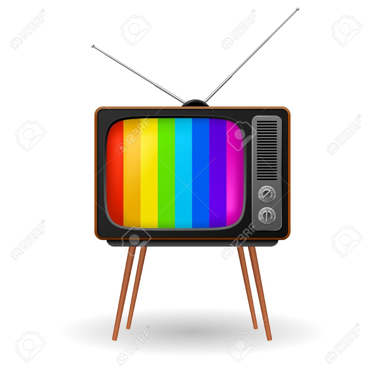 retro tv with color