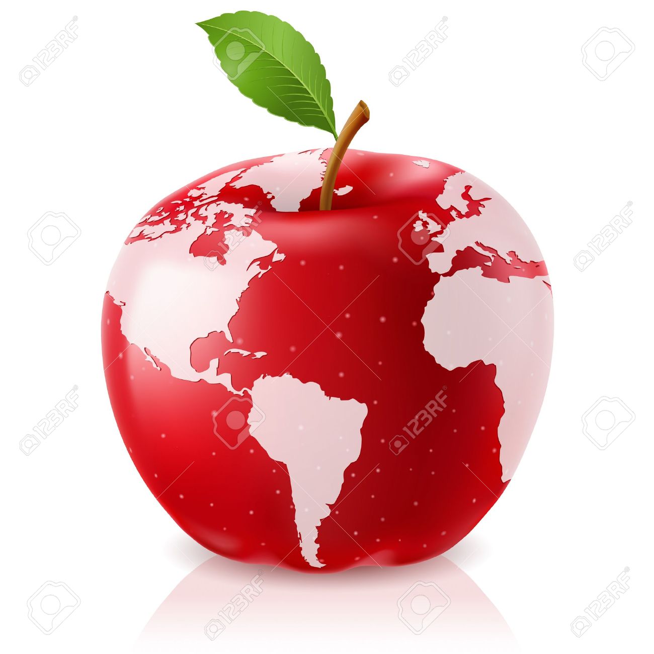 Vector Red Apple World Map On White Background Royalty Free Cliparts Vectors And Stock Illustration Image 12349672
