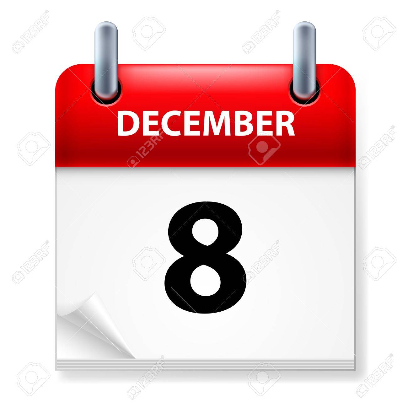 Eighth In December Calendar Icon On White Background Royalty Free SVG,  Cliparts, Vectors, and Stock Illustration. Image 14495560.