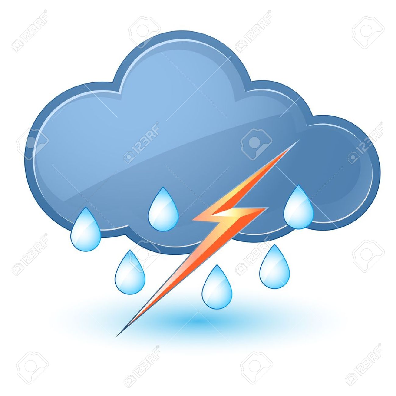 Single Weather Icon - Cloud With Rain And Lightning Royalty Free SVG,  Cliparts, Vectors, and Stock Illustration. Image 14657591., image size:1300x1300