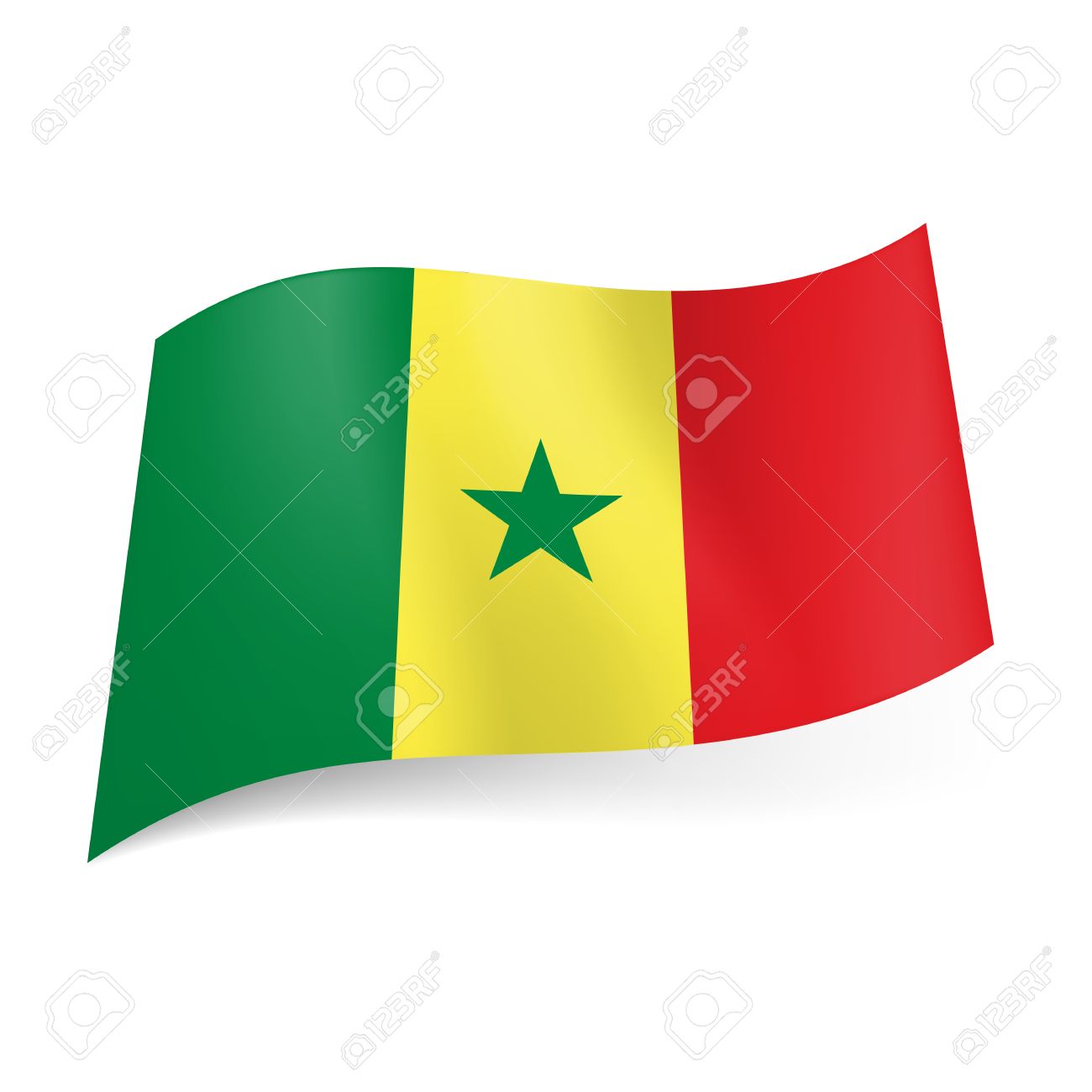Nationalflagge Von Senegal Grun Gelb Und Rot Vertikale Streifen Mit Grunen Stern Auf Zentrale Band Lizenzfrei Nutzbare Vektorgrafiken Clip Arts Illustrationen Image 22630013