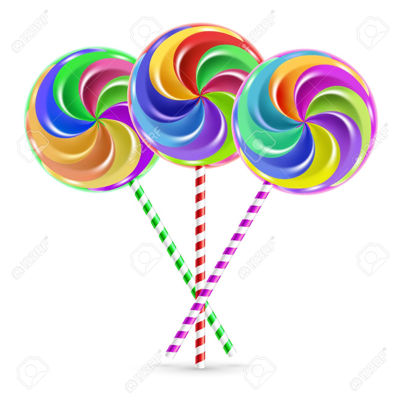 the colorful lollipops on