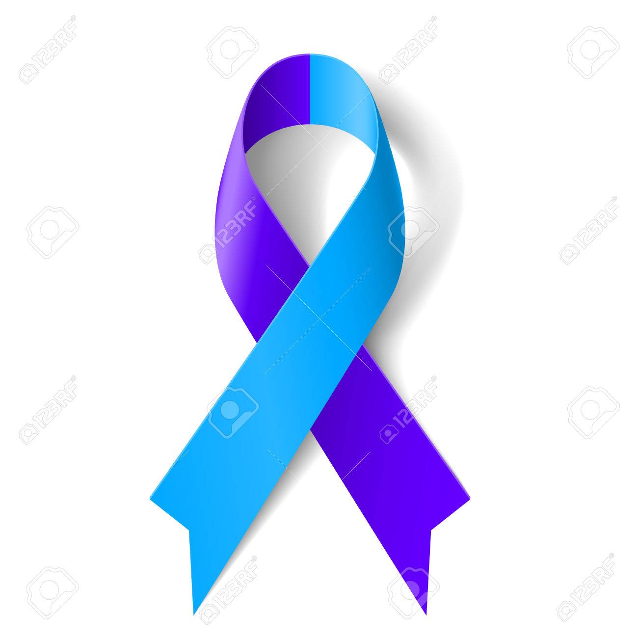 cinta azul y púrpura como símbolo de la artritis reumatoide