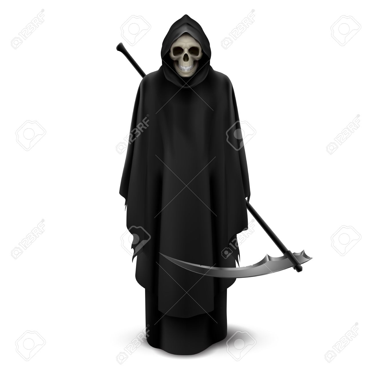 Fotos De La Muerte Con Guadaña Ángel De La Muerte Con Una Guadaña En Sus Manos Sobre Fondo Blanco.  Ilustraciones Svg, Vectoriales, Clip Art Vectorizado Libre De Derechos.  Image 28937253.
