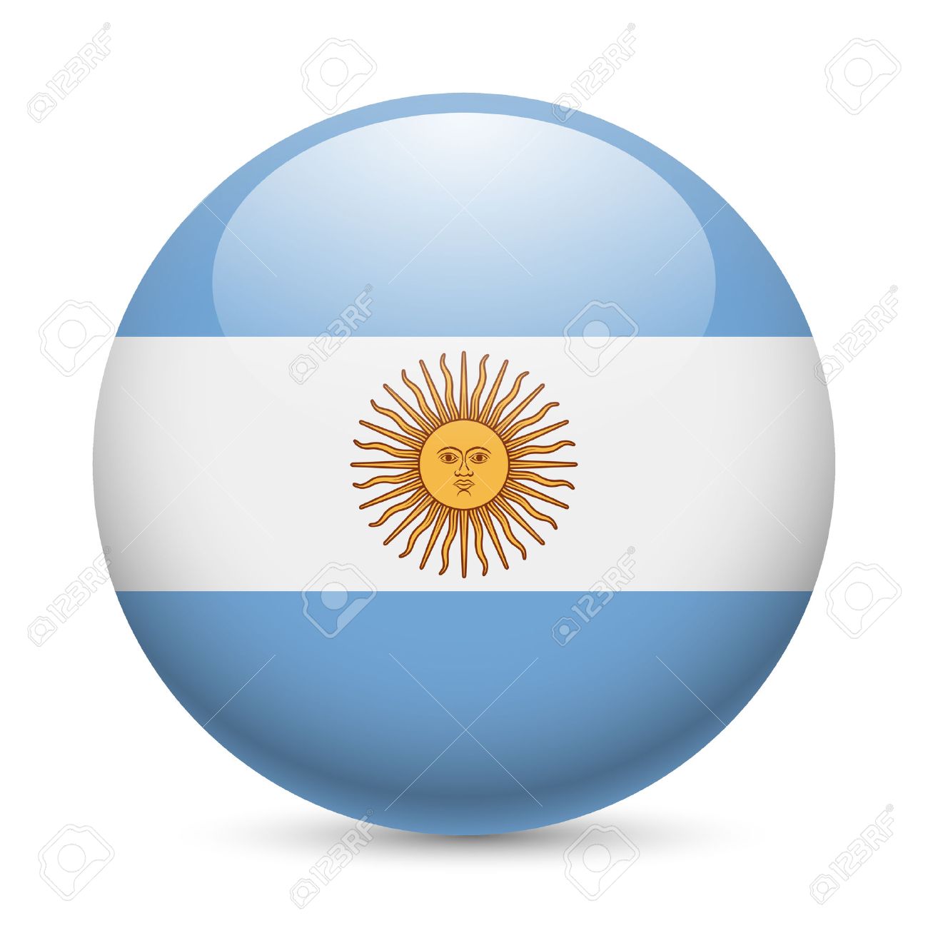Drapeau De L Argentine Comme Icone Ronde Brillant Bouton Avec Le Drapeau Argentin Clip Art Libres De Droits Vecteurs Et Illustration Image 29186391