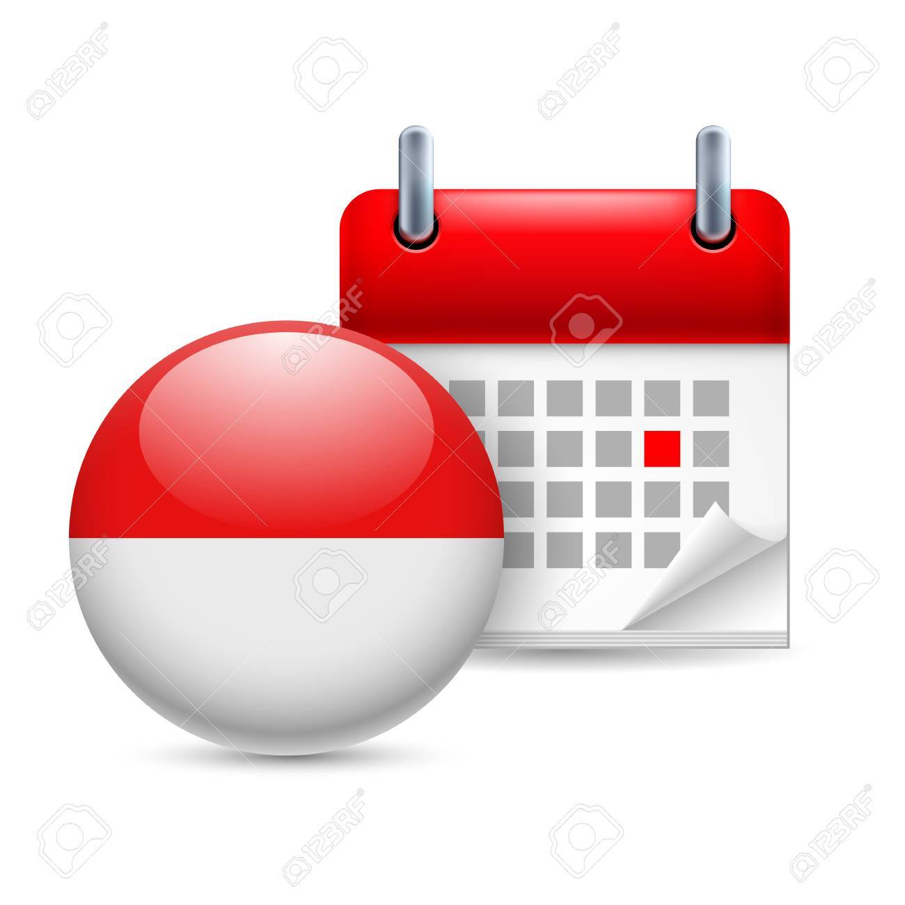 Calendar And Round Indonesian Flag Icon National Holiday In Royalty Free Cliparts Vectors And Stock Illustration Image 30077717