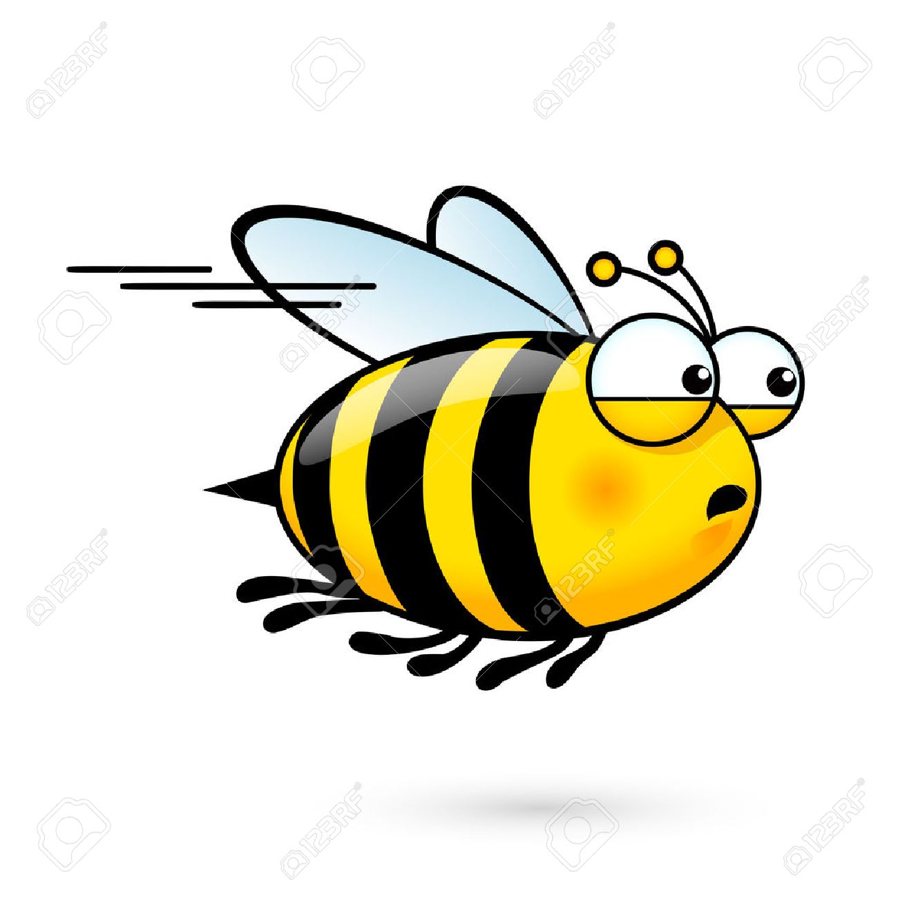 illustration of a friendly cute bee a hurry to visit royalty free