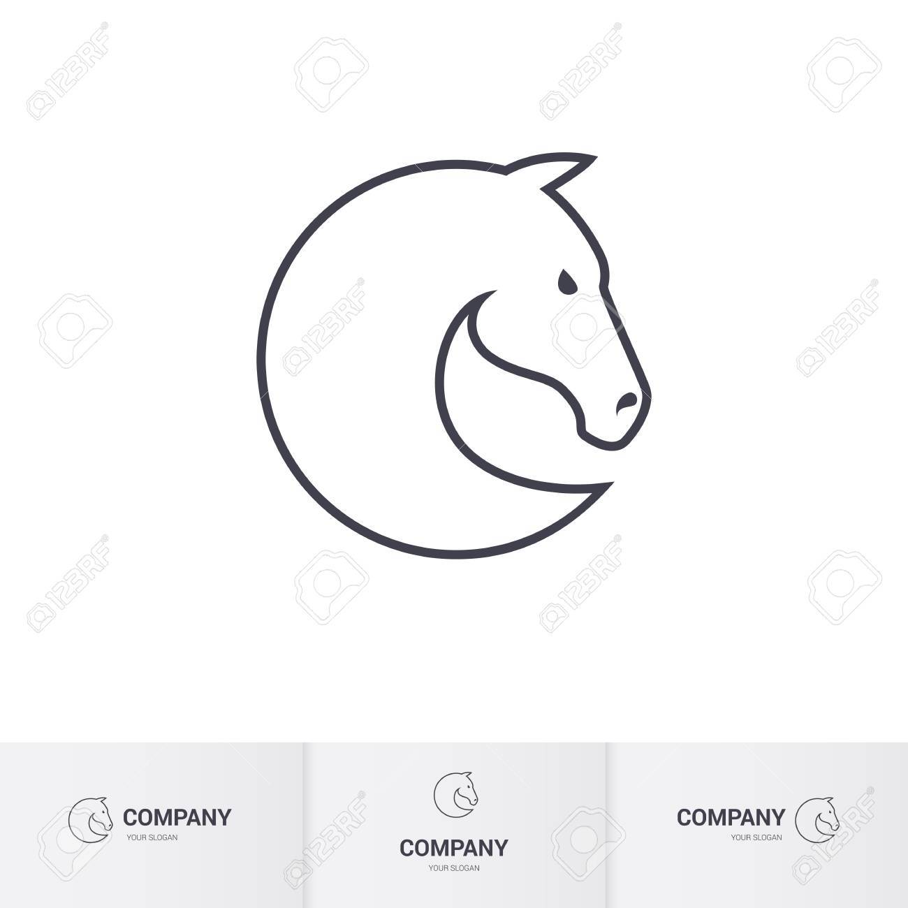 Einfache Pferdekopf Fur Maskottchen Vorlage Lizenzfrei Nutzbare Vektorgrafiken Clip Arts Illustrationen Image