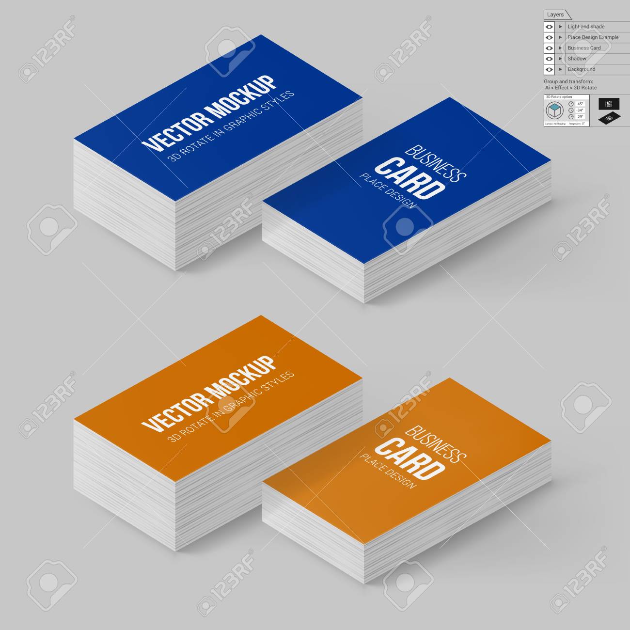 business cards template in blue and orange colors corporate colors business cards