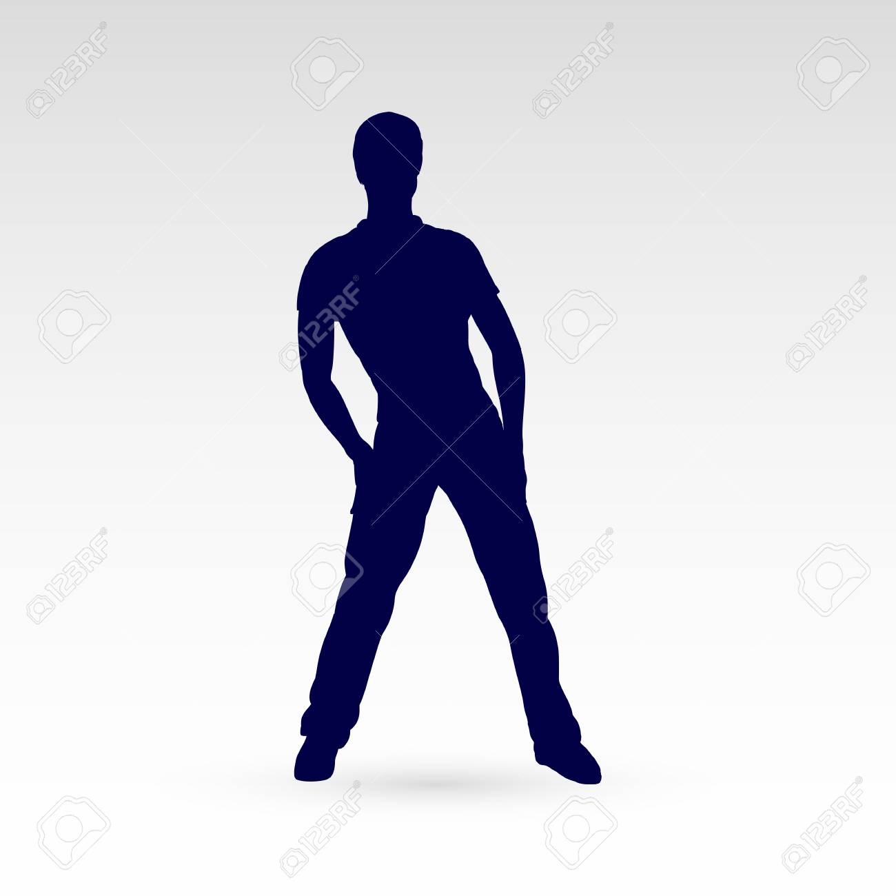 Moderner Art Tanzer Mann Der Schattenbild Auf Einem Grauen Hintergrund Aufwirft Lizenzfrei Nutzbare Vektorgrafiken Clip Arts Illustrationen Image 87280977