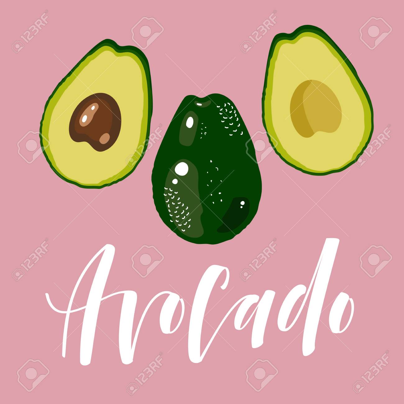 かわいい漫画のアボカド入り の写真素材 画像素材 Image