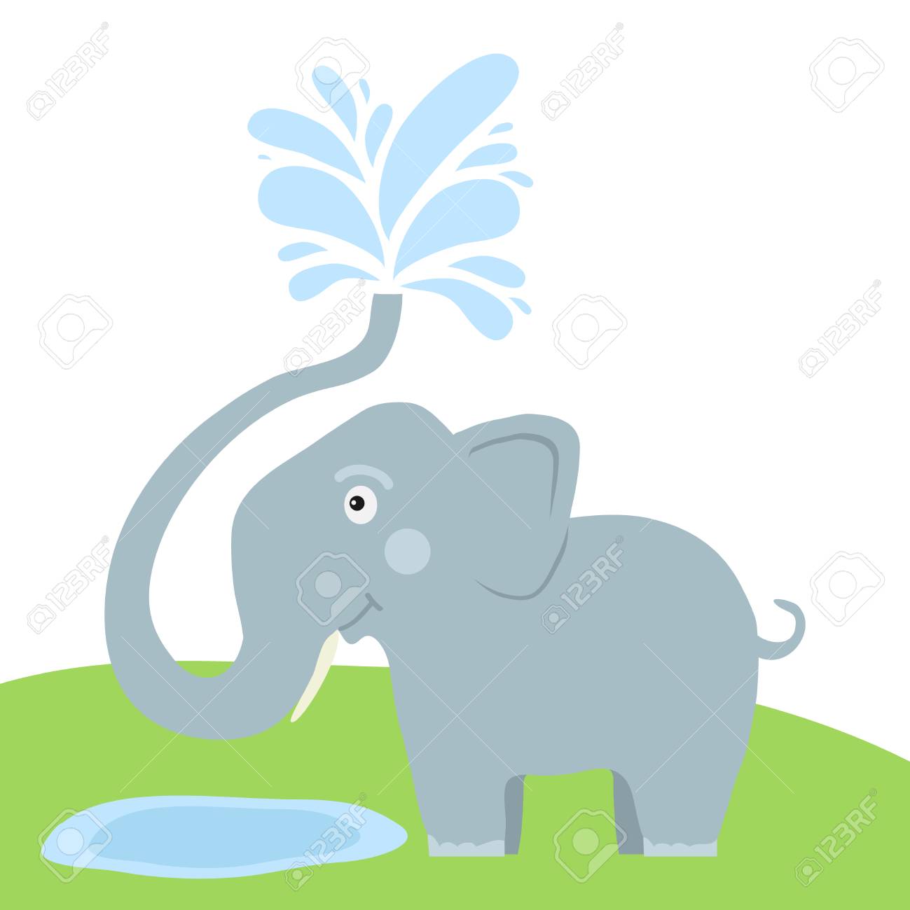 象は トランクと水をスプレーします 象の鼻から水をはねかけます フラットなデザイン ベクトル イラスト ベクターします のイラスト素材 ベクタ Image 象は トランクと水をスプレーします 象の鼻から水をはねかけます フラットなデザイン ベクトル イラスト ベクターします のイラスト素材 ベクタ Image