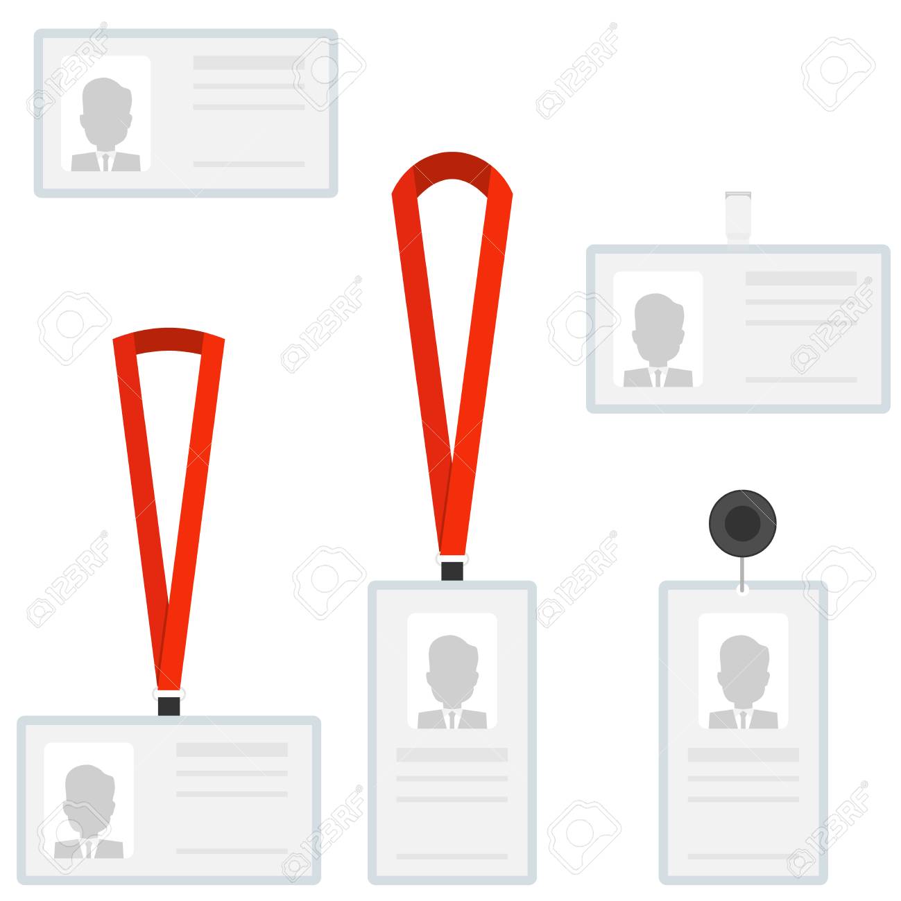 employees identification card id badges royalty free cliparts