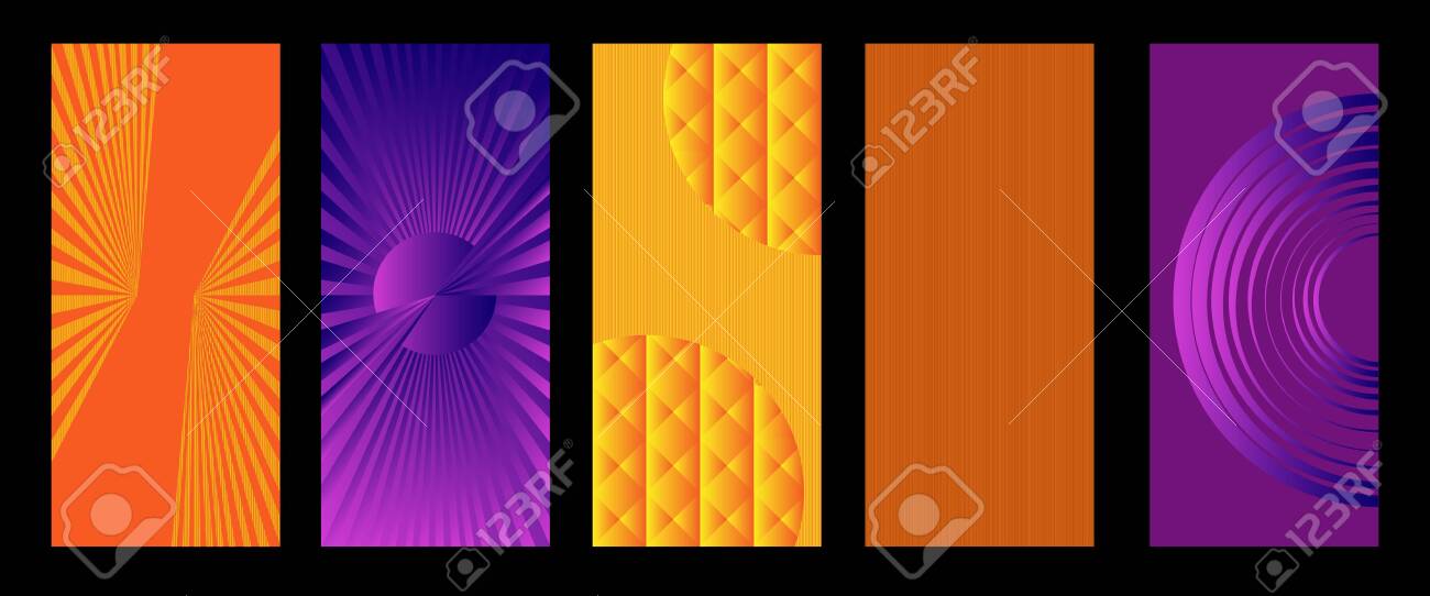 Abstract geometric patterns with elements of lines, spirals and gradients. Set of five vertical abstract banners for cover design. Vector, abstract illustration. Vector. - 149896881 Abstract geometric patterns with elements of lines, spirals and gradients. Set of five vertical abstract banners for cover design. Vector, abstract illustration. Vector. - 149896881